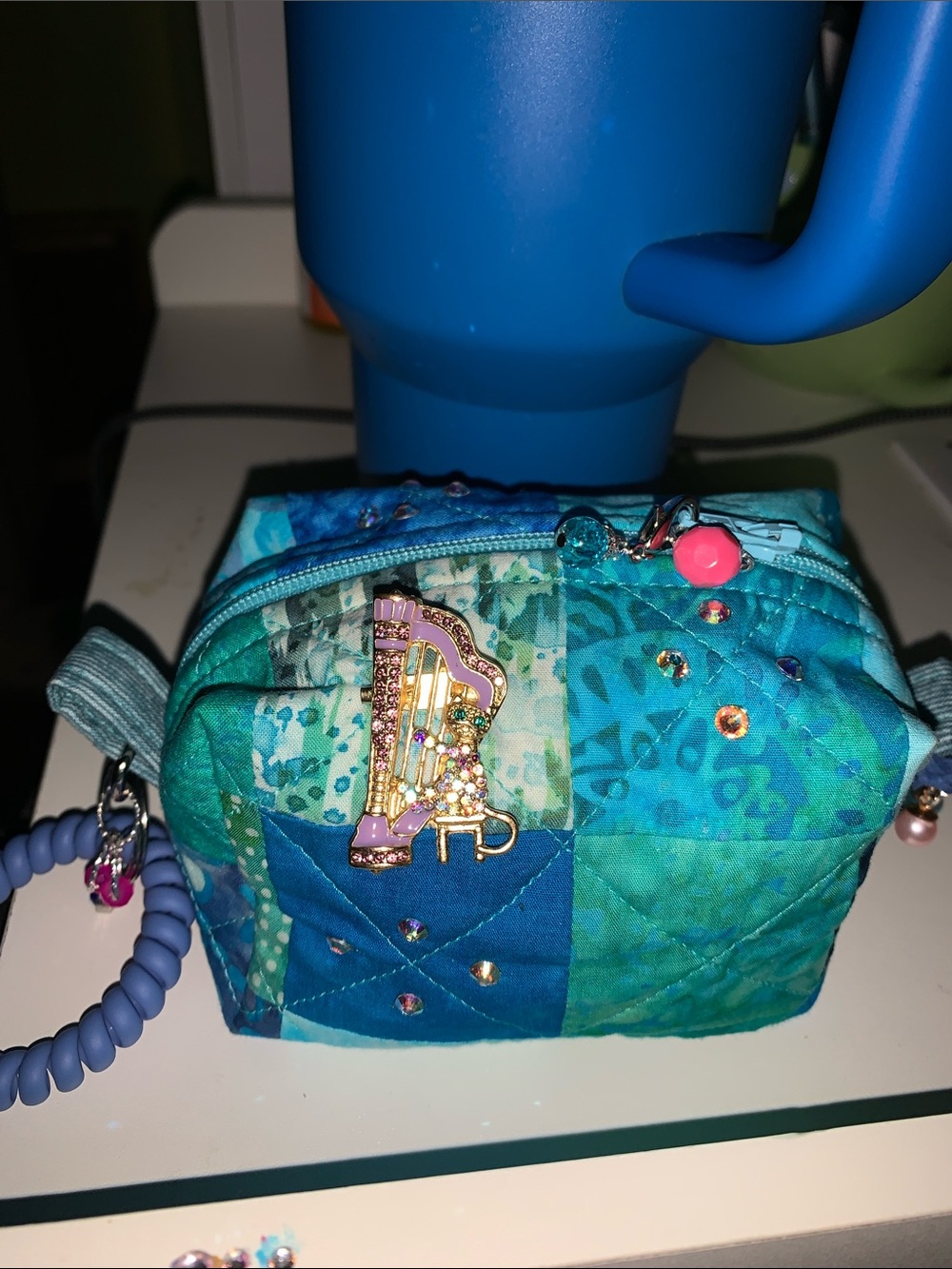 Handmade Patchwork pouch keychain Wristlet